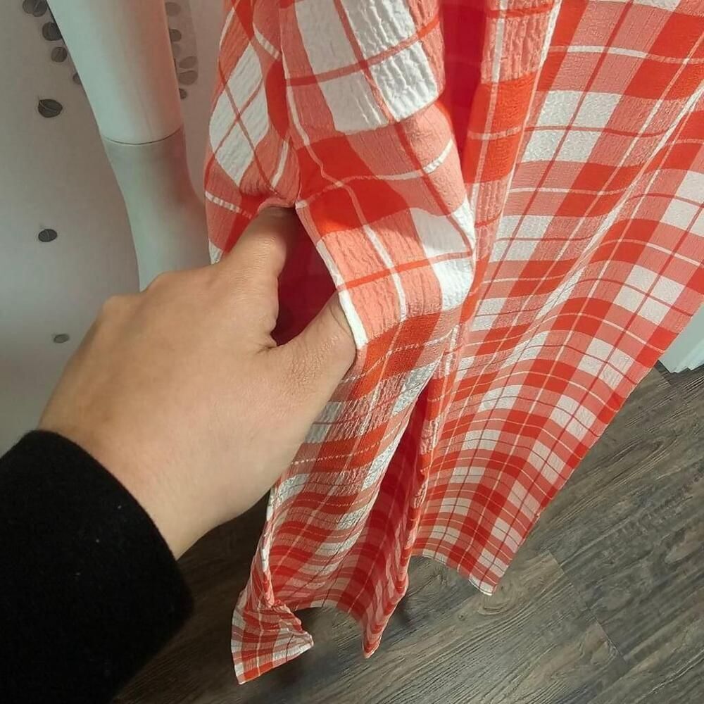 Show Me Your MuMu Oasis Midi Dress In Picnic Plaid Sz XL - Picture 5 of 12